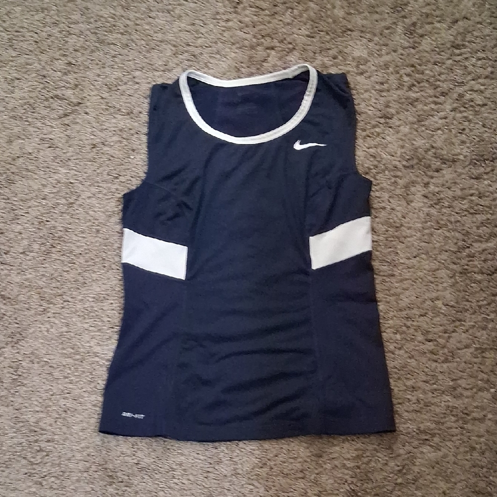 Nike Dark Blue and White Athletic Tank
